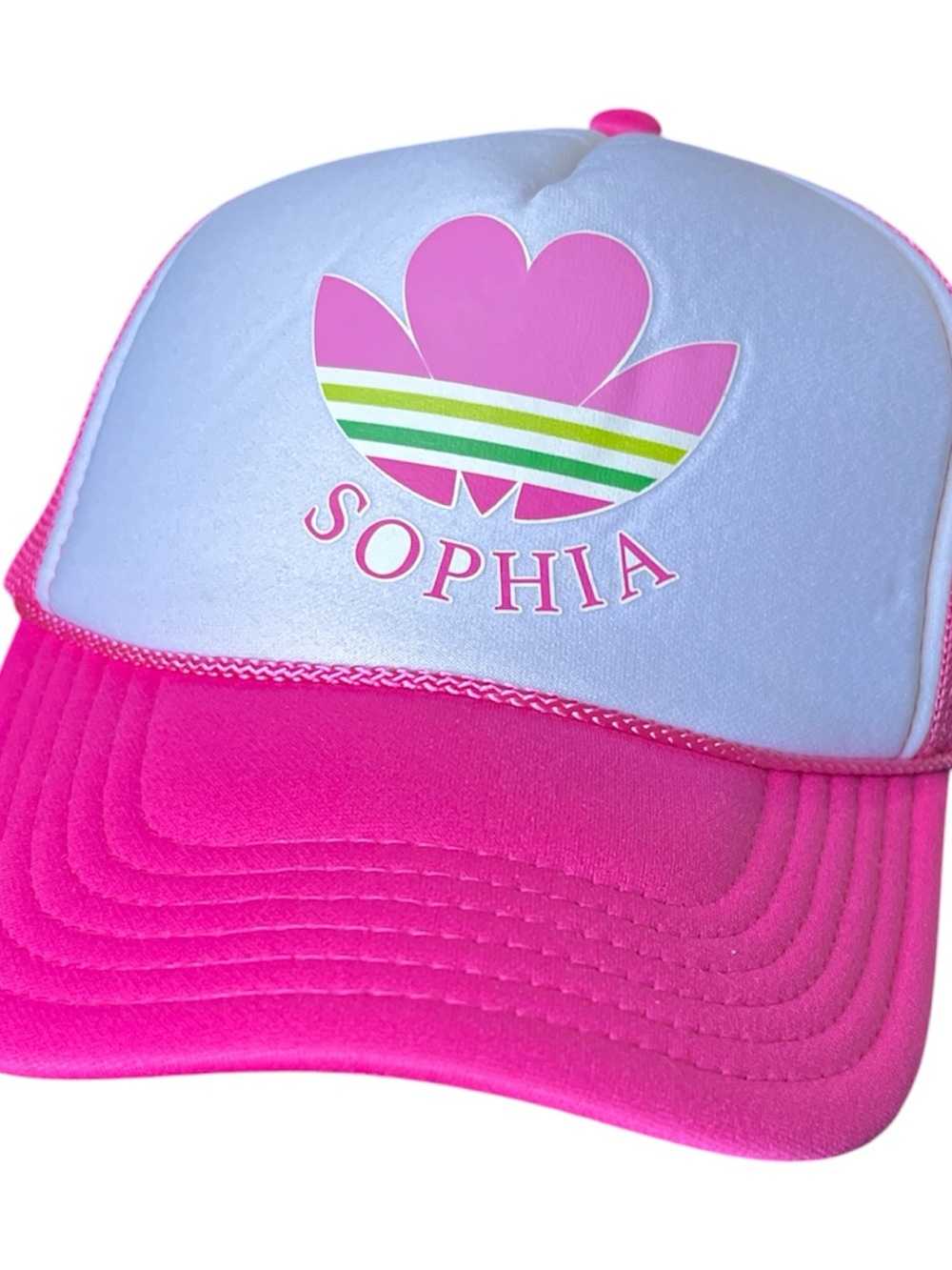 OTTO Pink and White Trucker Hat with Sophia Logo